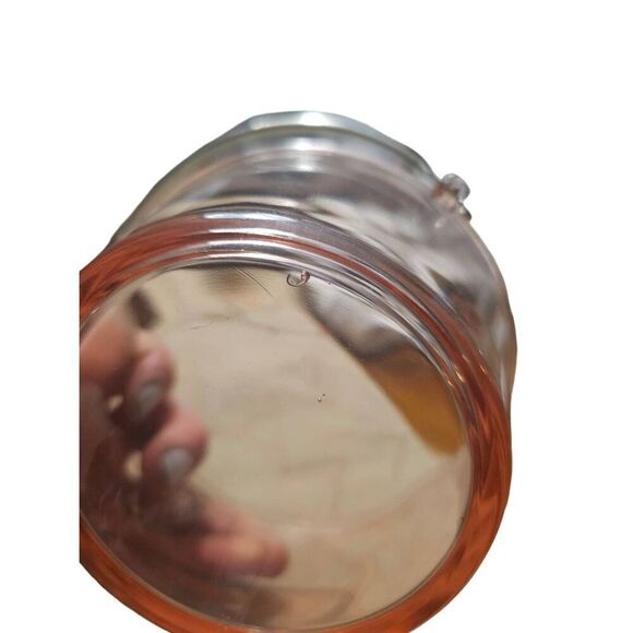 Pink Depression Glass Candy Dish Ice Bucket Chrome Handle Vintage EUC - Picture 7 of 7